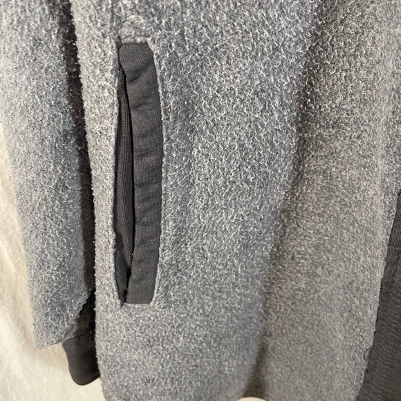 FREE PEOPLE fleece Oversize Rugby Button Fleece distressed Elbow Patches Pockets - Picture 9 of 12